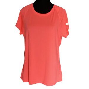 I.FIV5 Gender Neutral Workout Crew Neck Tee LG Electric Orange, Activewear